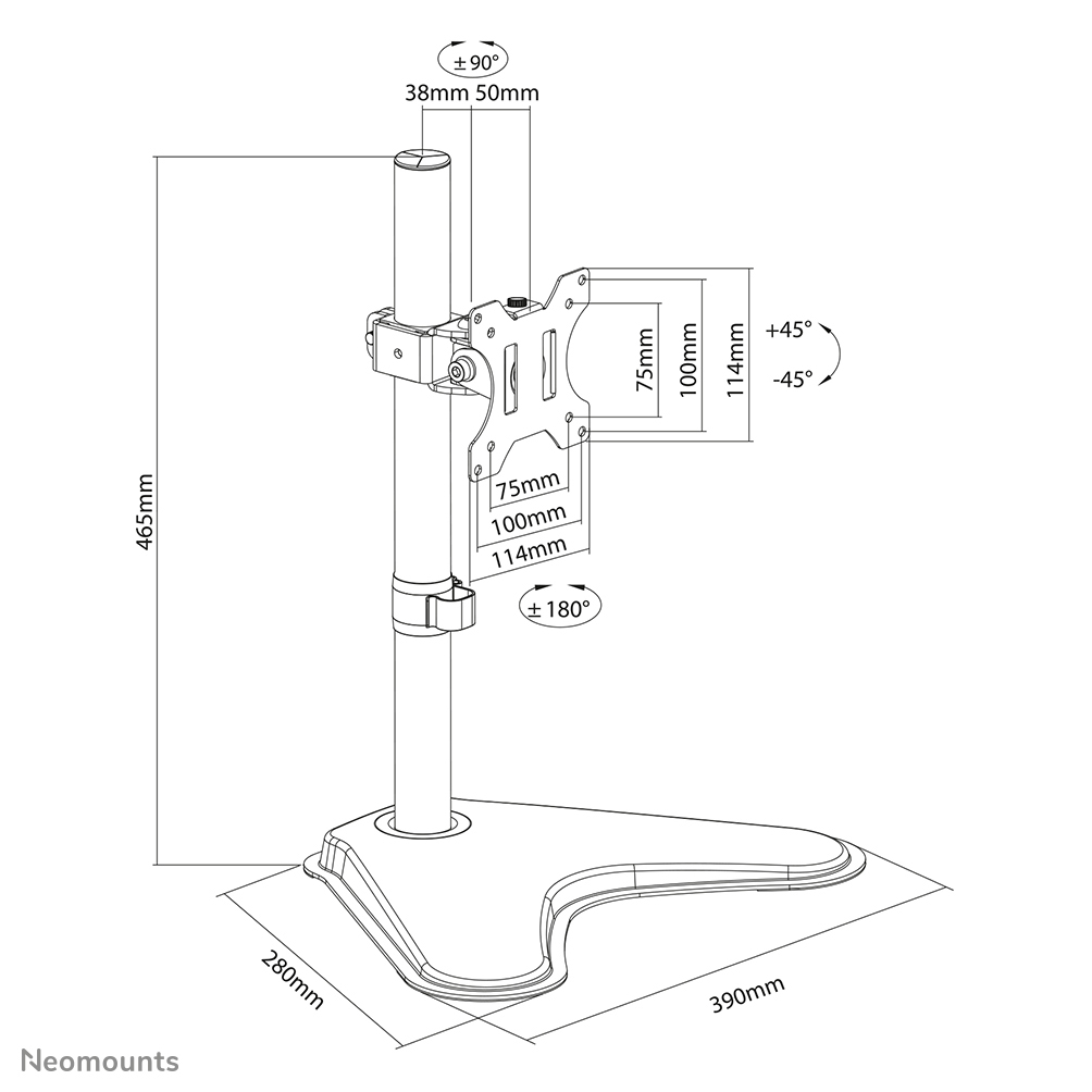 Neomounts FPMA-D550SBLACK Supporto per monitor 13-32"